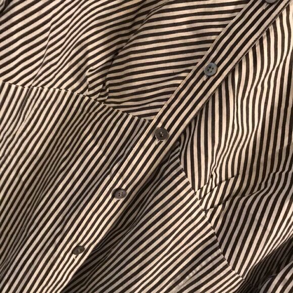WORTH Stripe Fitted Button Down Blouse - Size 12 - Picture 5 of 7